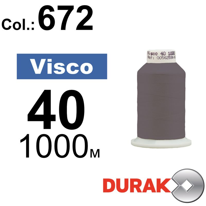 Нитки для машинной вышивки, Visco, вискоза, N40 (120D/2), длина 1000 м., цвет (0672) к20