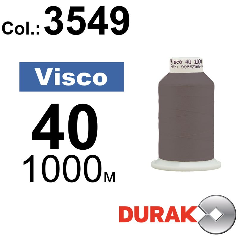 Нитки для машинной вышивки, Visco, вискоза, N40 (120D/2), длина 1000 м., цвет (3549) к20