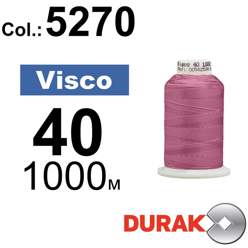 Нитки для машинной вышивки, Visco, вискоза, N40 (120D/2), длина 1000 м., цвет (5270) к21