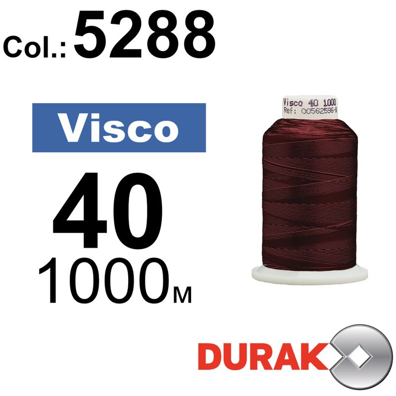 Нитки для машинной вышивки, Visco, вискоза, N40 (120D/2), длина 1000 м., цвет (5288) к21