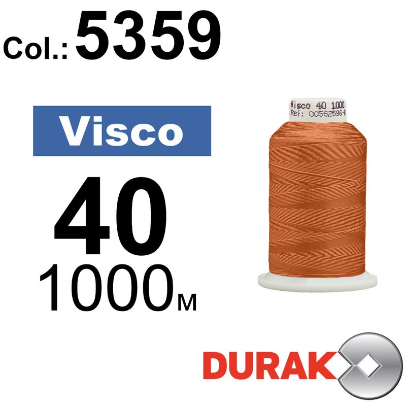 Нитки для машинной вышивки, Visco, вискоза, N40 (120D/2), длина 1000 м., цвет (5359) к21