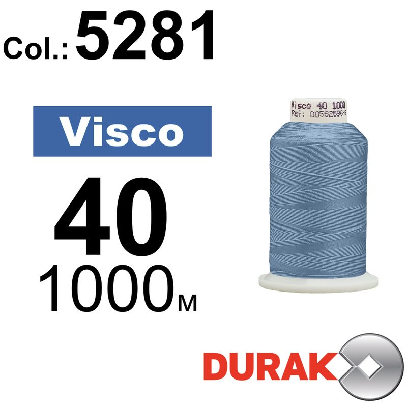 Нитки для машинной вышивки, Visco, вискоза, N40 (120D/2), длина 1000 м., цвет (5281) к21