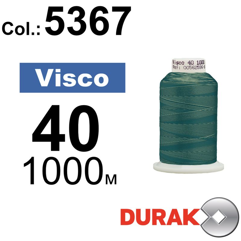 Нитки для машинной вышивки, Visco, вискоза, N40 (120D/2), длина 1000 м., цвет (5367) к21