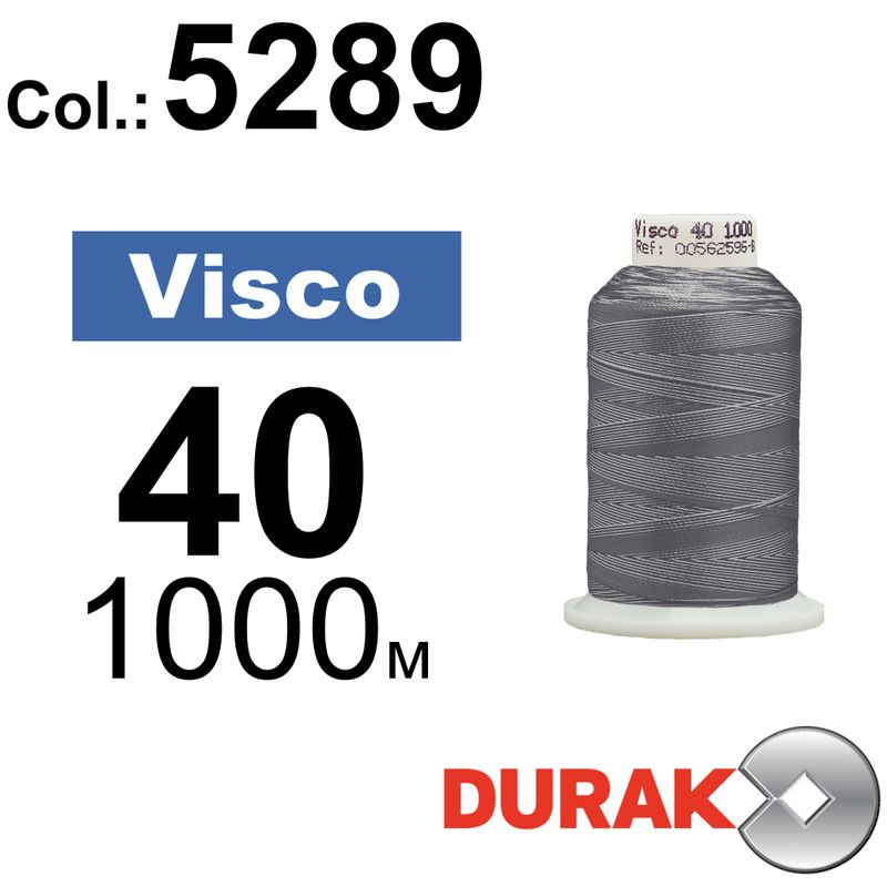 Нитки для машинной вышивки, Visco, вискоза, N40 (120D/2), длина 1000 м., цвет (5289) к21