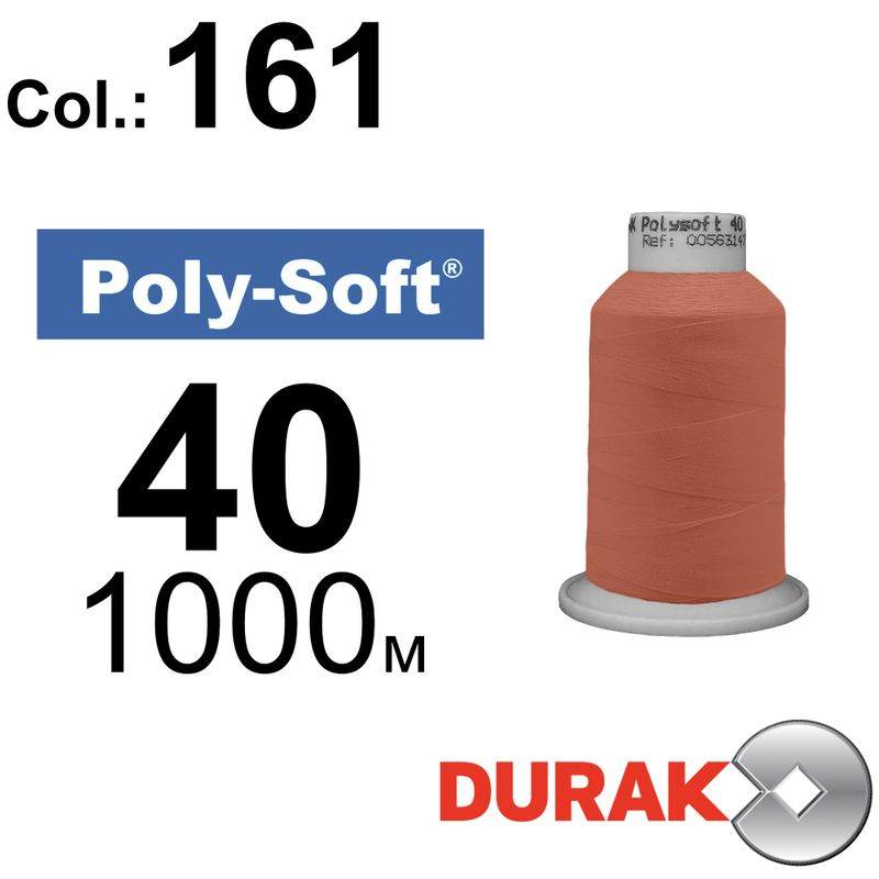 Нитки для машинной вышивки, Poly-Soft, полиэстер, N40 (120D/2), длина 1000 м., цвет (161) к3