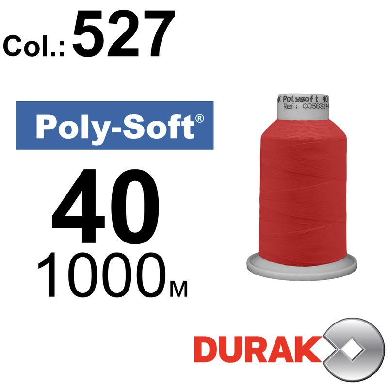Нитки для машинной вышивки, Poly-Soft, полиэстер, N40 (120D/2), длина 1000 м., цвет (527) к7