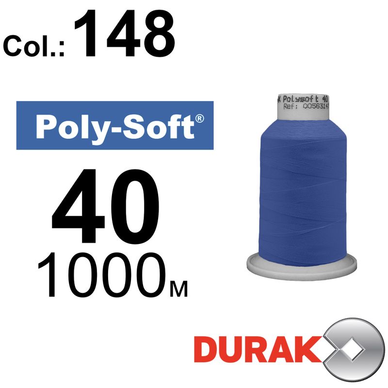 Нитки для машинной вышивки, Poly-Soft, полиэстер, N40 (120D/2), длина 1000 м., цвет (148) к13
