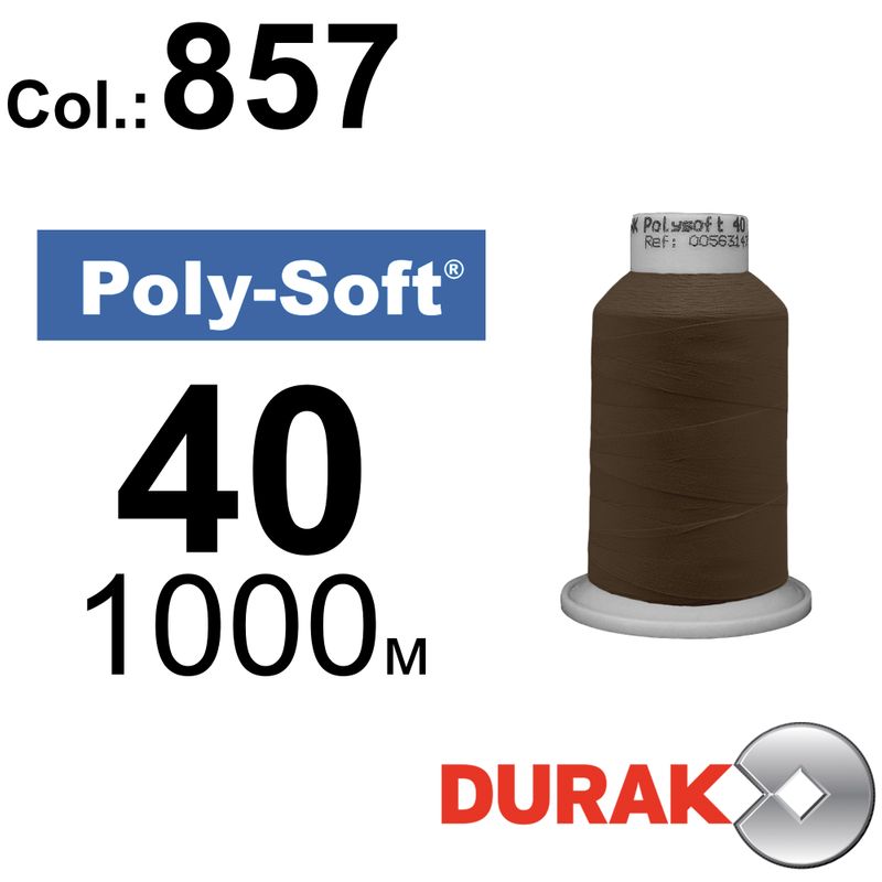 Нитки для машинной вышивки, Poly-Soft, полиэстер, N40 (120D/2), длина 1000 м., цвет (857) к16