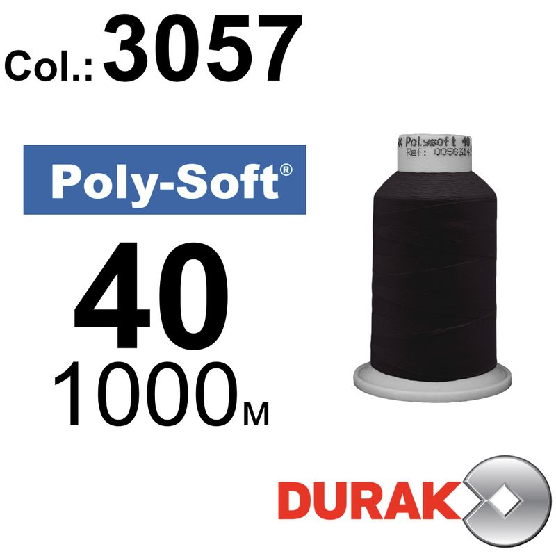 Нитки для машинной вышивки, Poly-Soft, полиэстер, N40 (120D/2), длина 1000 м., цвет (3057) к18
