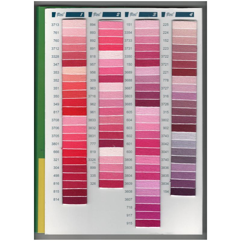 Карта цветов нитей PERI Мулино