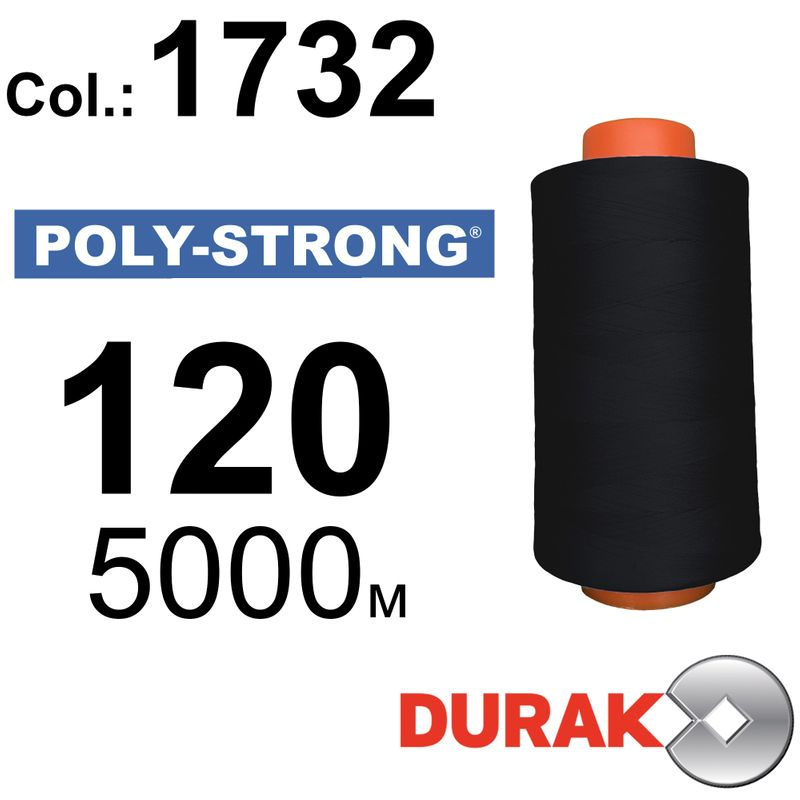 Нитки армированные, Poly-Strong PP, полиэстер, N120 (24tex), длина 5000 м., цвет 22(1732)72 - к20