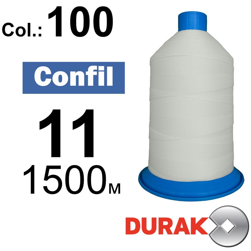 Нитки сверхпрочные, Confil, полиэстер, N11 (270tex), длина 1500 м., цвет 02(100)-566 колонка 1