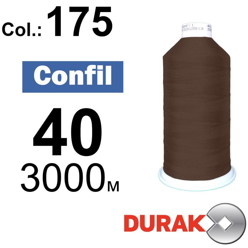 Нитки сверхпрочные, Confil, полиэстер, N40 (60tex), длина 3000 м., цвет 17(175)-258 колонка 10