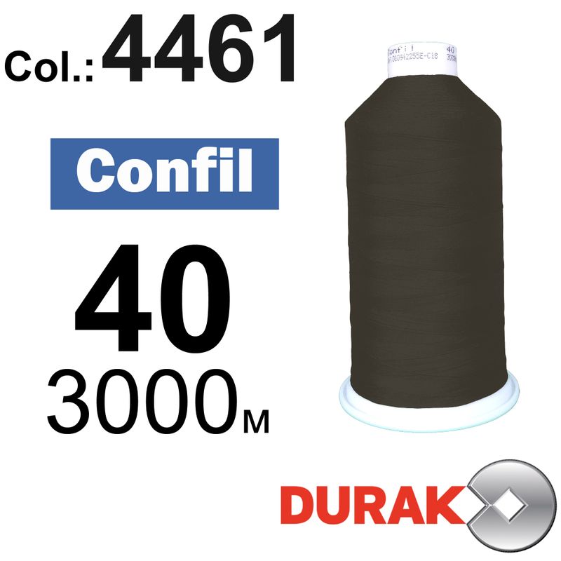 Нитки сверхпрочные, Confil, полиэстер, N40 (60tex), длина 3000 м., цвет 23(4461)-92 колонка 9