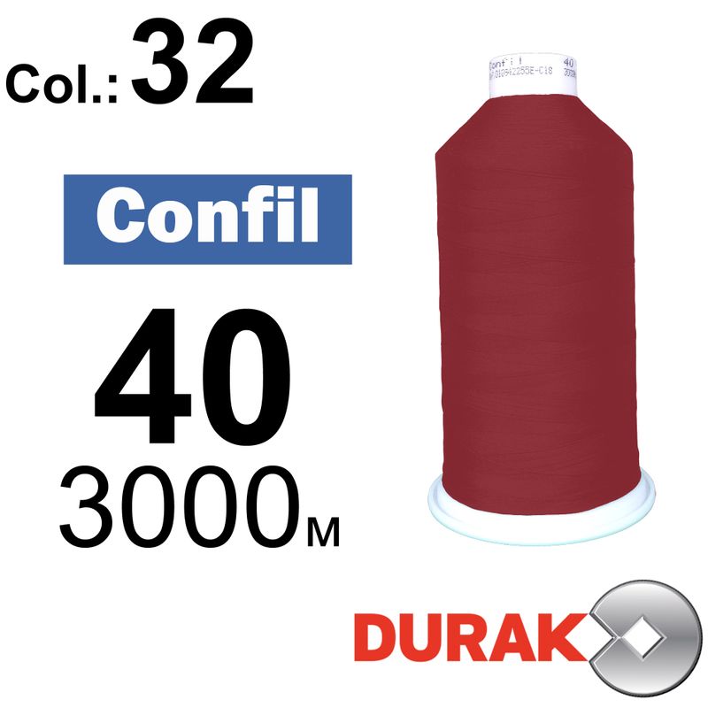 Нитки сверхпрочные, Confil, полиэстер, N40 (60tex), длина 3000 м., цвет 30(32)-218 колонка 1