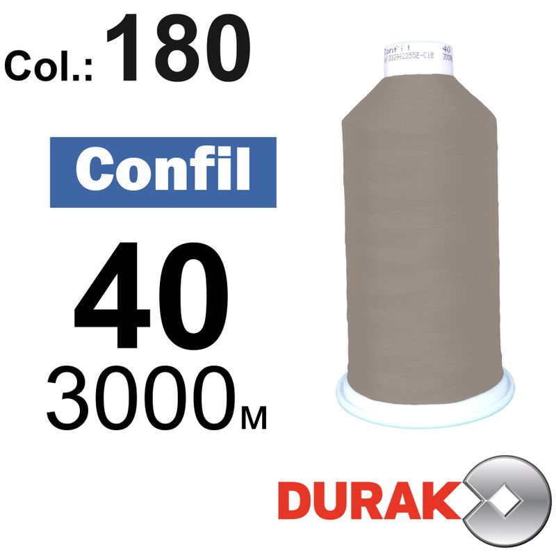 Нитки сверхпрочные, Confil, полиэстер, N40 (60tex), длина 3000 м., цвет 38(180)-290 колонка 9