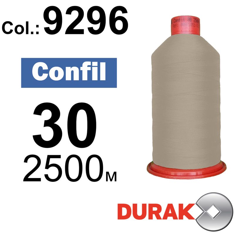 Нитки сверхпрочные, Confil, полиэстер, N30 (80tex), длина 2500 м., цвет 03(9296)-98 колонка 10