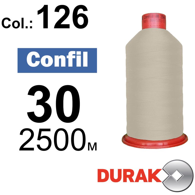Нитки сверхпрочные, Confil, полиэстер, N30 (80tex), длина 2500 м., цвет 05(126)-97 колонка 10