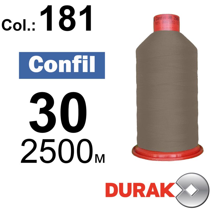 Нитки сверхпрочные, Confil, полиэстер, N30 (80tex), длина 2500 м., цвет 12(181)-99 колонка 10