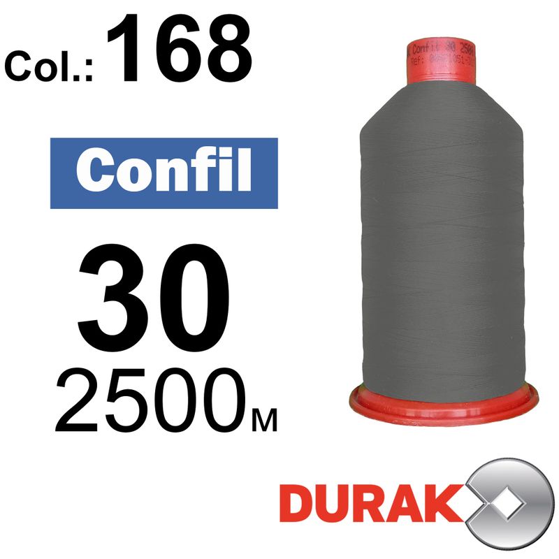 Нитки сверхпрочные, Confil, полиэстер, N30 (80tex), длина 2500 м., цвет 13(168)-205 колонка 12