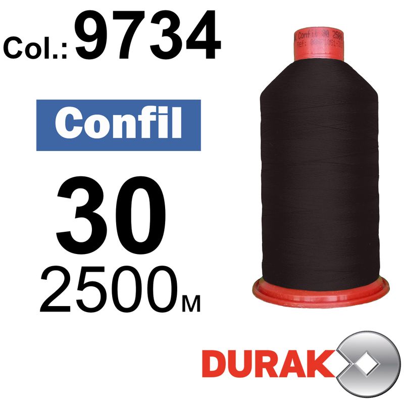 Нитки сверхпрочные, Confil, полиэстер, N30 (80tex), длина 2500 м., цвет 15(9734)-47 колонка 3