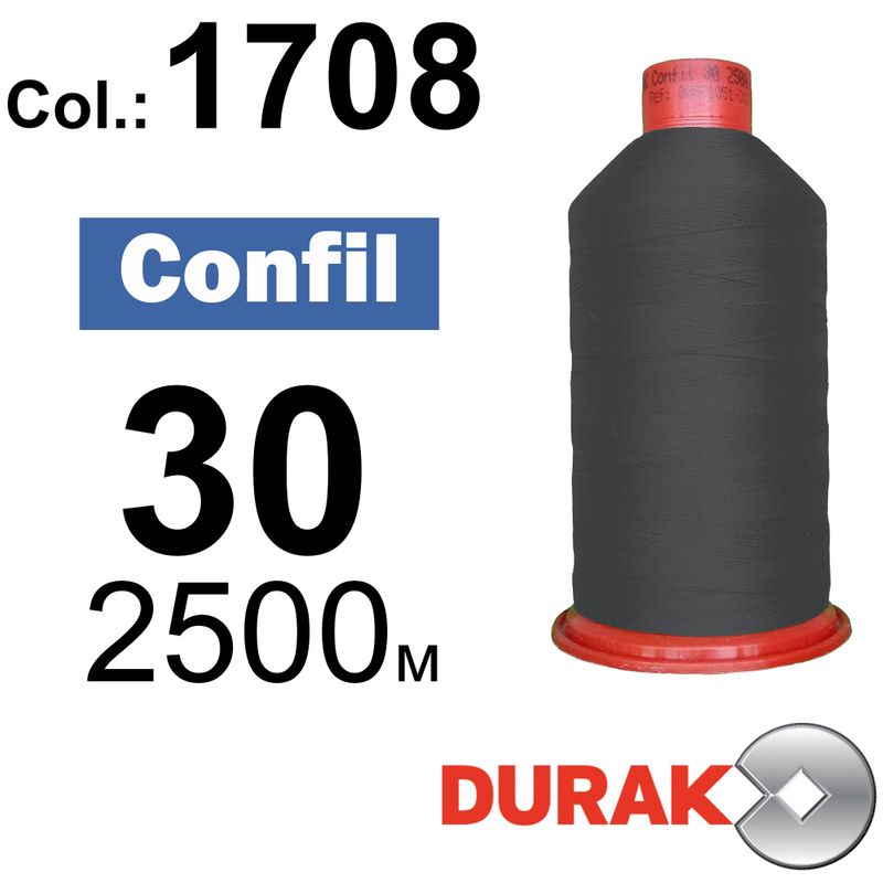 Нитки сверхпрочные, Confil, полиэстер, N30 (80tex), длина 2500 м., цвет 16(1708)-108 колонка 11