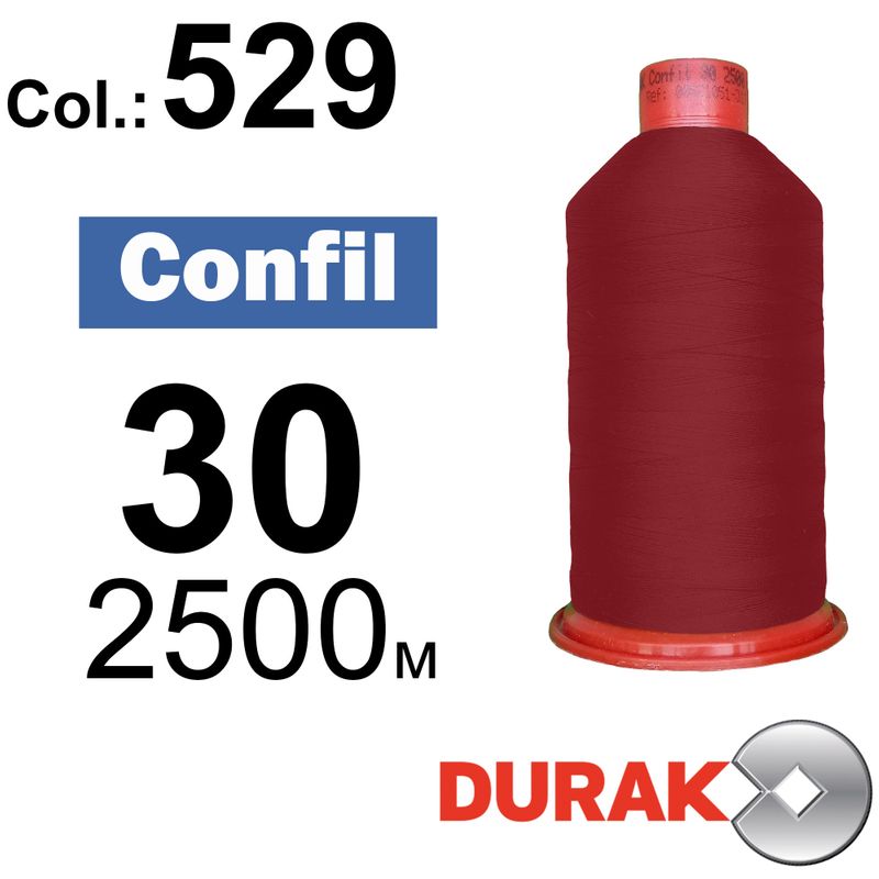 Нитки сверхпрочные, Confil, полиэстер, N30 (80tex), длина 2500 м., цвет 18(529)-10 колонка 1