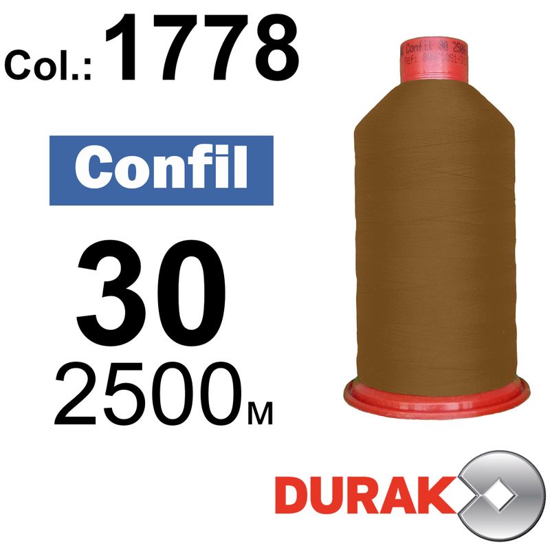 Нитки сверхпрочные, Confil, полиэстер, N30 (80tex), длина 2500 м., цвет 24(1778)-169 колонка 2