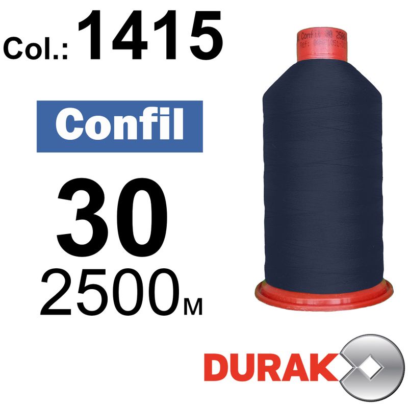 Нитки сверхпрочные, Confil, полиэстер, N30 (80tex), длина 2500 м., цвет 29(1415)-504 колонка 7