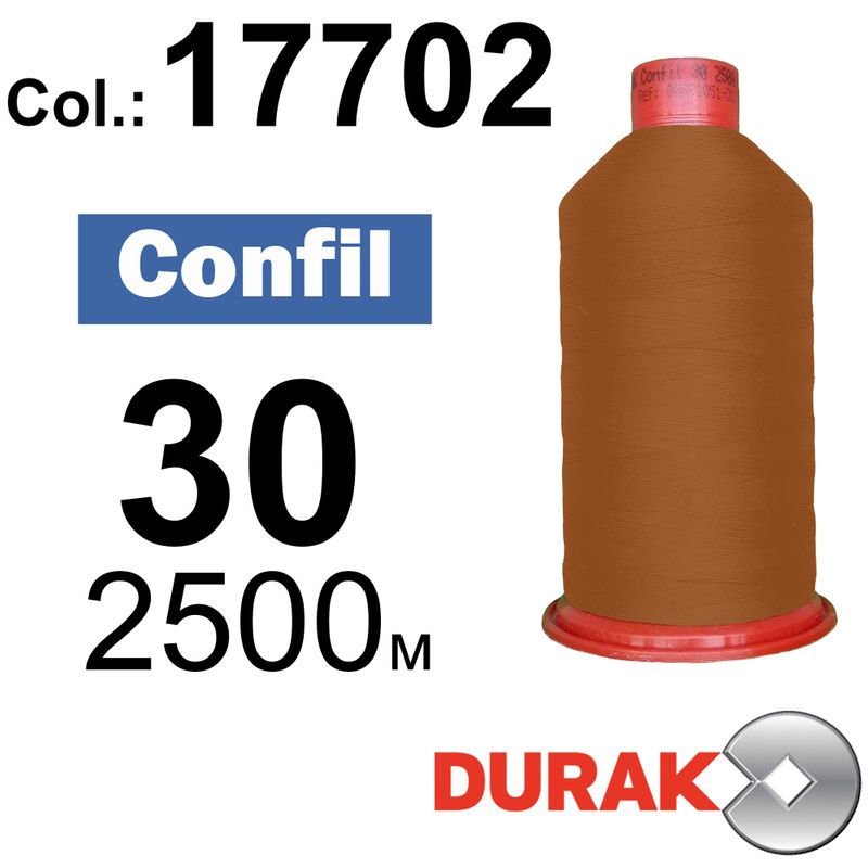 Нитки сверхпрочные, Confil, полиэстер, N30 (80tex), длина 2500 м., цвет 30(17702)-36 колонка 2