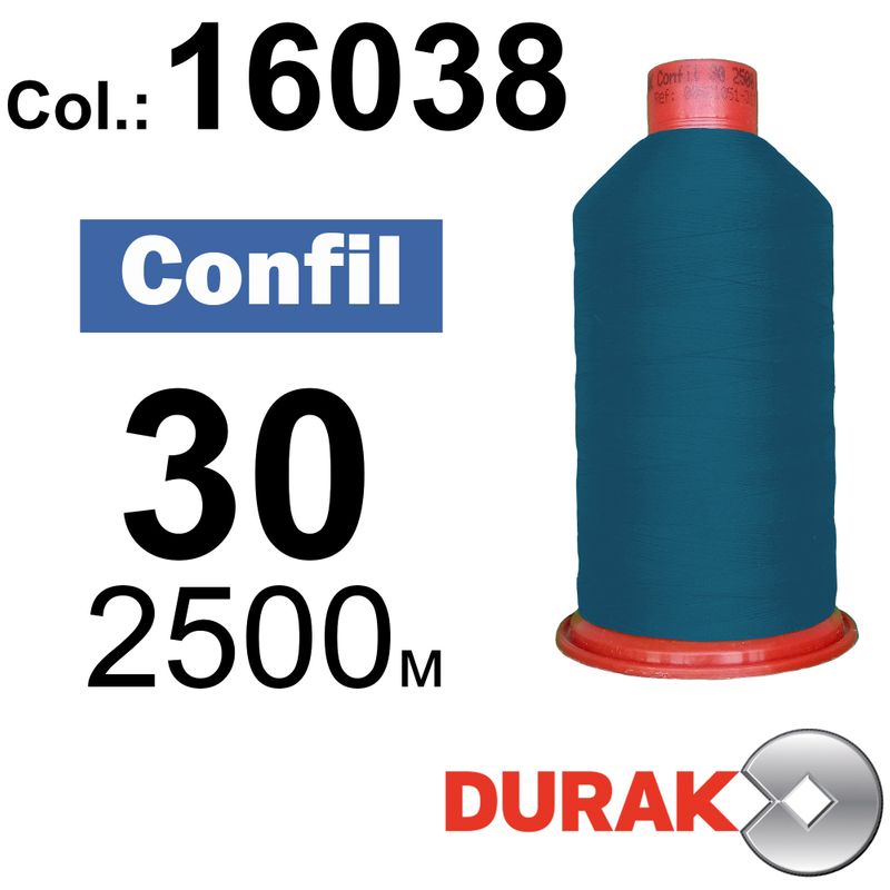 Нитки сверхпрочные, Confil, полиэстер, N30 (80tex), длина 2500 м., цвет 35(16038)-238 колонка 7