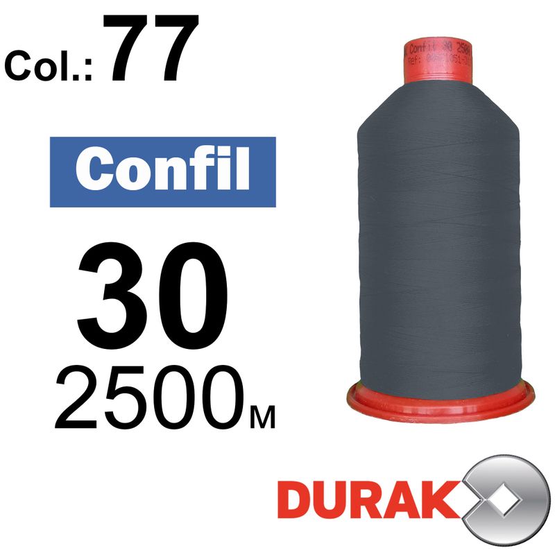 Нитки сверхпрочные, Confil, полиэстер, N30 (80tex), длина 2500 м., цвет 47(77)-280 колонка 12