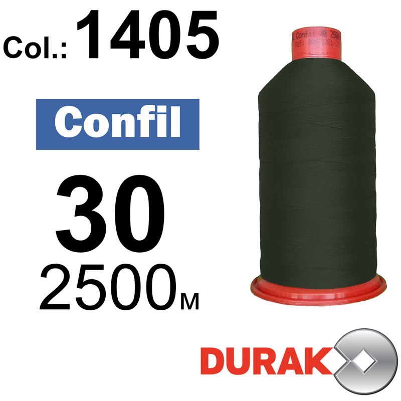 Нитки сверхпрочные, Confil, полиэстер, N30 (80tex), длина 2500 м., цвет 04(1405)-92 колонка 8