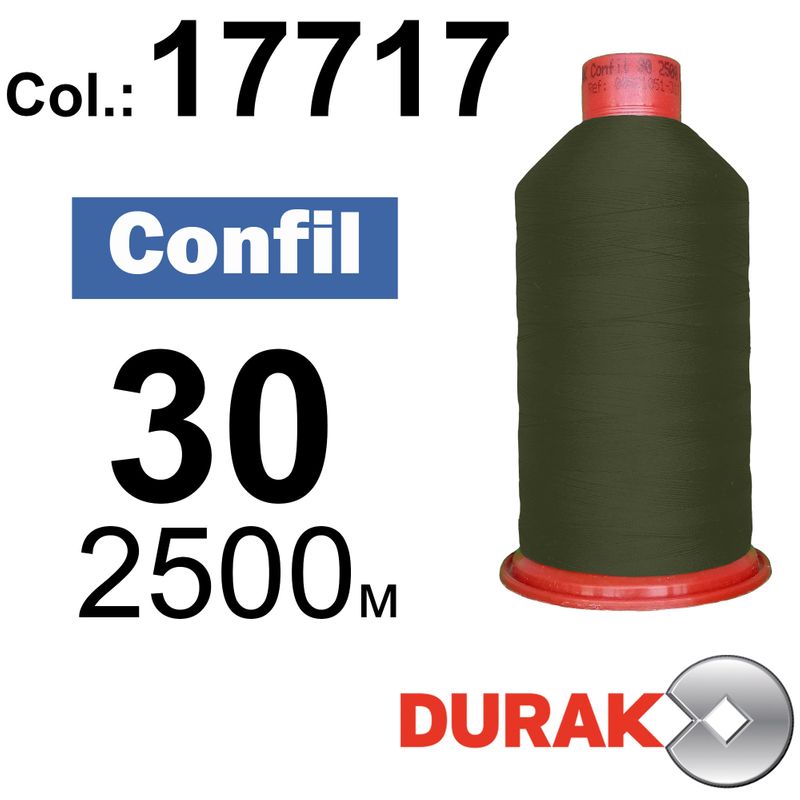 Нитки сверхпрочные, Confil, полиэстер, N30 (80tex), длина 2500 м., цвет 06(17717)-90 колонка 8