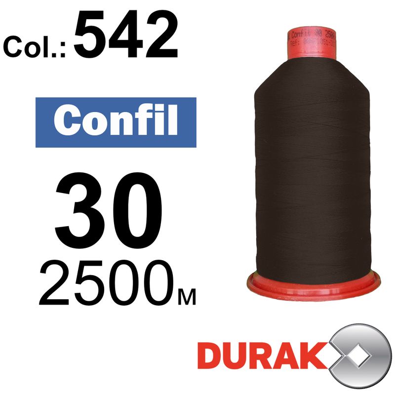 Нитки сверхпрочные, Confil, полиэстер, N30 (80tex), длина 2500 м., цвет 07(542)-46 колонка 10
