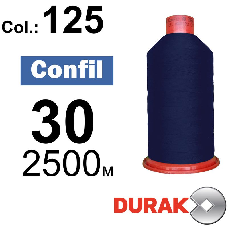 Нитки сверхпрочные, Confil, полиэстер, N30 (80tex), длина 2500 м., цвет 08(125)-65 колонка 6