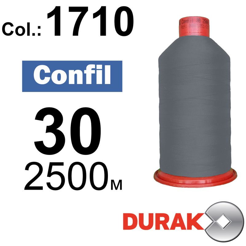 Нитки сверхпрочные, Confil, полиэстер, N30 (80tex), длина 2500 м., цвет 09(1710)-109 колонка 11