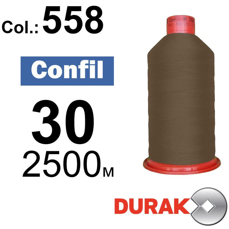 Нитки сверхпрочные, Confil, полиэстер, N30 (80tex), длина 2500 м., цвет 10(558)-265 колонка 10