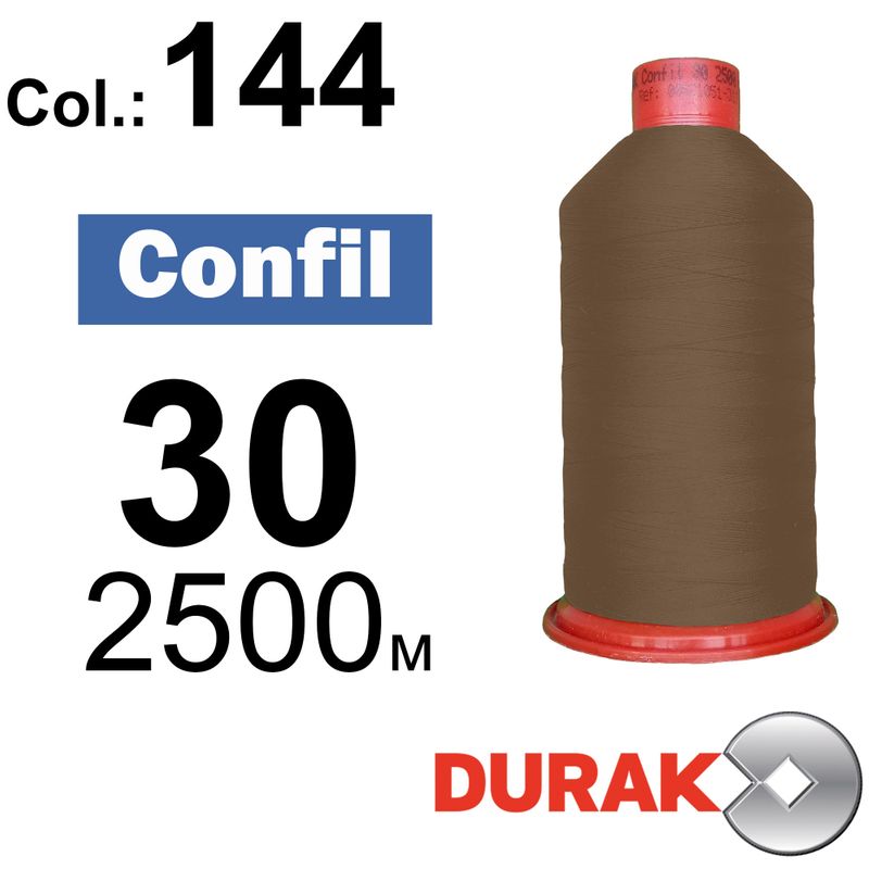 Нитки сверхпрочные, Confil, полиэстер, N30 (80tex), длина 2500 м., цвет 12(144)-159 колонка 3