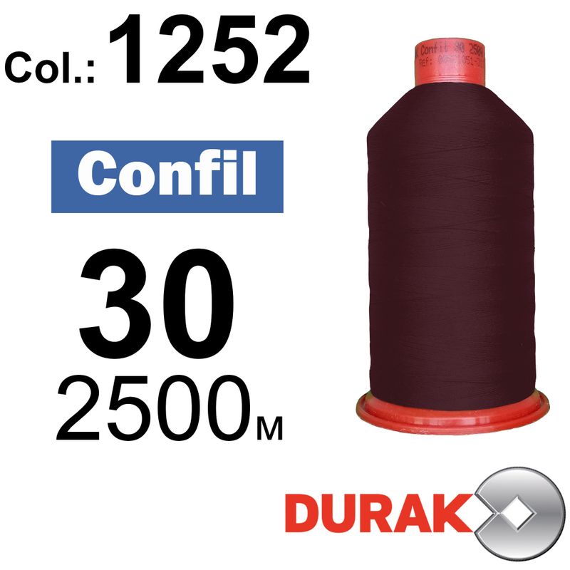Нитки сверхпрочные, Confil, полиэстер, N30 (80tex), длина 2500 м., цвет 18(1252)-13 колонка 4