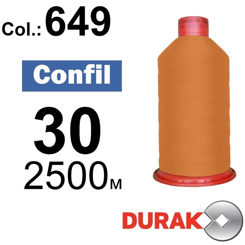 Нитки сверхпрочные, Confil, полиэстер, N30 (80tex), длина 2500 м., цвет 21(649)-33 колонка 1