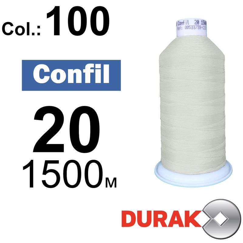 Нитки сверхпрочные, Confil, полиэстер, N20 (135tex), длина 1500 м., цвет 09(100)-566 колонка 1