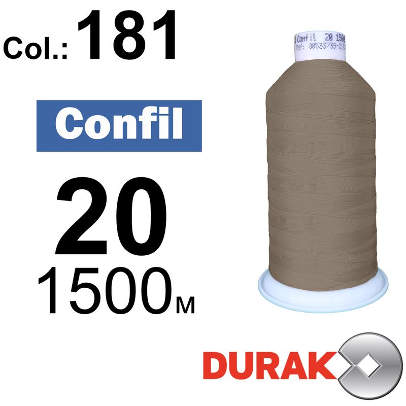 Нитки сверхпрочные, Confil, полиэстер, N20 (135tex), длина 1500 м., цвет 12(181)-99 колонка 10