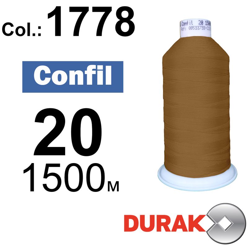 Нитки сверхпрочные, Confil, полиэстер, N20 (135tex), длина 1500 м., цвет 24(1778)-169 колонка 2
