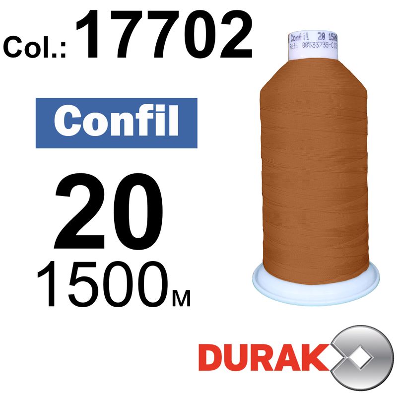 Нитки сверхпрочные, Confil, полиэстер, N20 (135tex), длина 1500 м., цвет 30(17702)-36 колонка 2