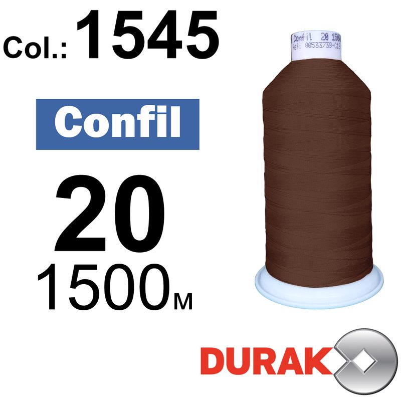 Нитки сверхпрочные, Confil, полиэстер, N20 (135tex), длина 1500 м., цвет 31(1545)-17 колонка 2