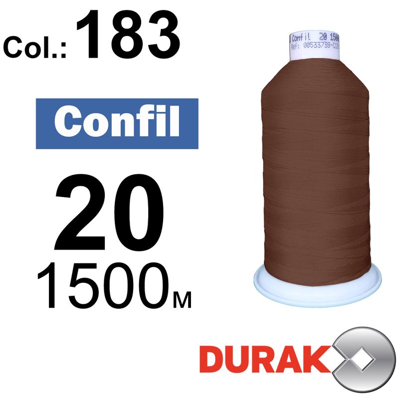 Нитки сверхпрочные, Confil, полиэстер, N20 (135tex), длина 1500 м., цвет 32(183)-230 колонка 2