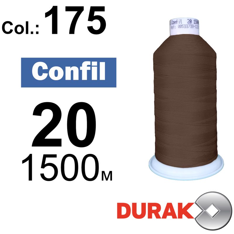Нитки сверхпрочные, Confil, полиэстер, N20 (135tex), длина 1500 м., цвет 39(175)-258 колонка 10