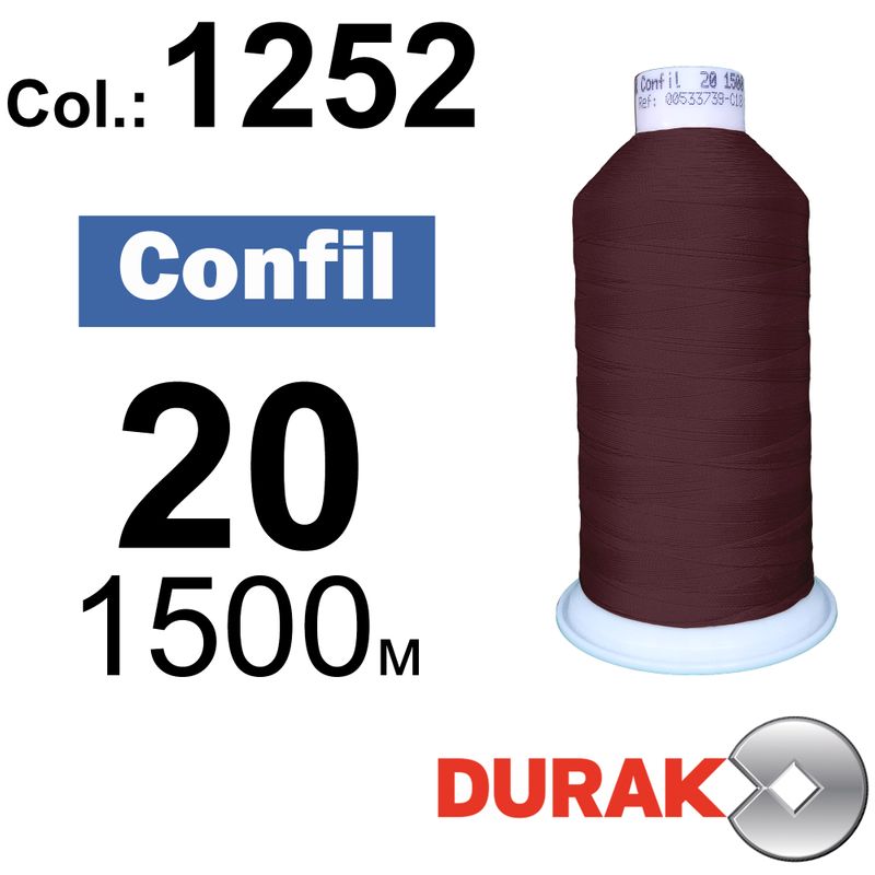 Нитки сверхпрочные, Confil, полиэстер, N20 (135tex), длина 1500 м., цвет 18(1252)-13 колонка 4