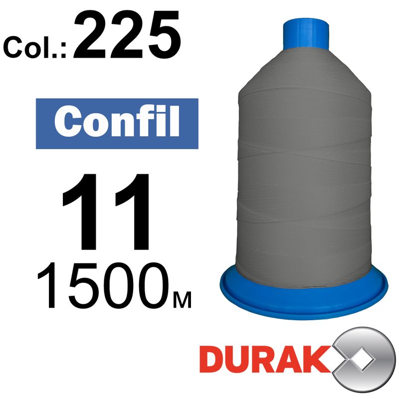 Нитки сверхпрочные, Confil, полиэстер, N11 (270tex), длина 1500 м., цвет 04(225)-107 колонка 12